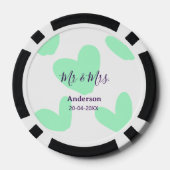 Meneer & Mevrouw voeg familienaam toe datum jaar h Poker Chips (Achterkant)
