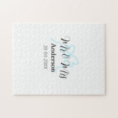 Meneer & mevrouw voeg familienaam toe datum jaar t legpuzzel (Horizontaal)