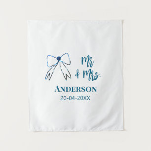 Meneer & Mevrouw voeg naam datum huwelijksgeschenk Wandkleed