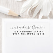 Meneer Mrs Custom Bruiloft Kalligrafie Modern Font Etiket (Insitu)