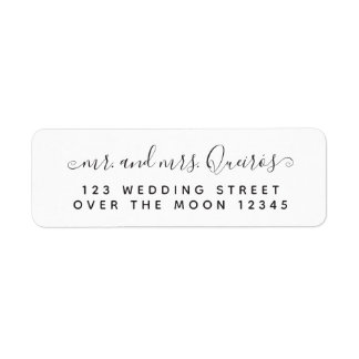 Meneer Mrs Custom Bruiloft Kalligrafie Modern Font Etiket