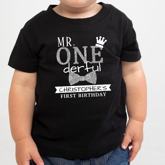 Meneer ONEderful 1e verjaardag peuter T-shirt