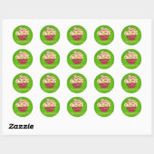 Meneer snor cupcake ronde sticker (Vel)