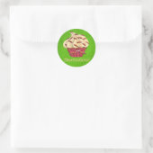 Meneer snor cupcake ronde sticker (Tas)