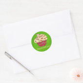 Meneer snor cupcake ronde sticker (Envelop)