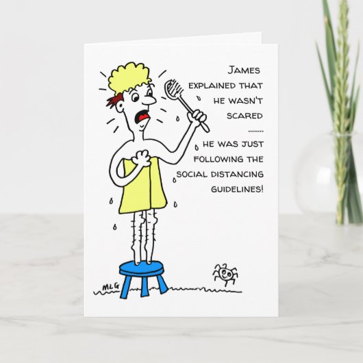 Meneer Social Distancing Cartoon Kaart (Voorkant)