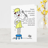 Meneer Social Distancing Cartoon Kaart (Gele Bloem)