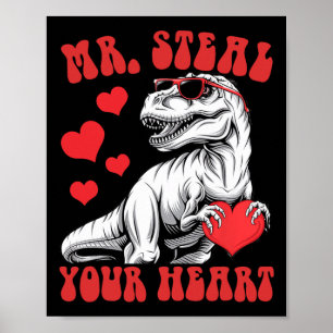 Meneer Steel Je Hart Hart T-rex Dinosaurus Valenti Poster