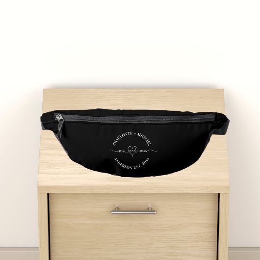 Meneer zwart wit pasgetrouwden heuptasje