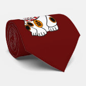 Meneki Neko Cat op Dark Red Stropdas (Opgerold)