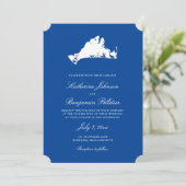 Menemsha Martha's Vineyard Elegant Map Wedding Kaart (Staand voorkant)