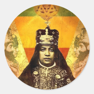 Menen Asfaw Haile Selassie HEM Jah Rastafari Ronde Sticker