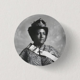 Menen Asfaw Koningin Afrika Keizerin Selassie I Ro Ronde Button 3,2 Cm