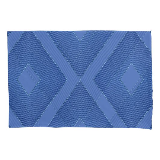 Meng blauwdruk en gestructureerd diamantpatroon kussensloop (Voorkant)