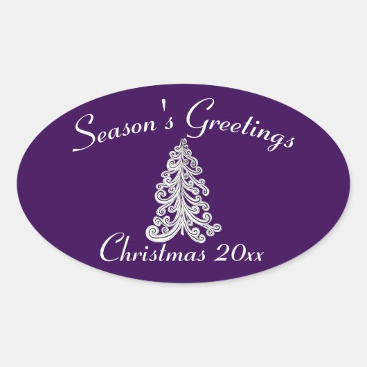 Meng en lucifer kerstboom ovale sticker (Voorkant)