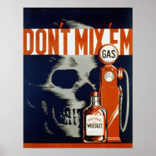 Meng geen Em-Don't Drink en station Poster