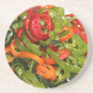 Meng, pas en verminder Peppers op Zandsteen Onderzetter
