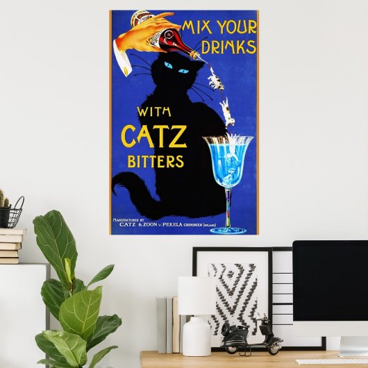 Meng uw Drinken met Catz Bitters  Food Al Poster (Thuiskantoor)