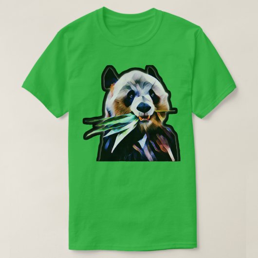 Meng Xiang schattig groot panda-beer eet bamboe Be T-shirt (Design voorkant)