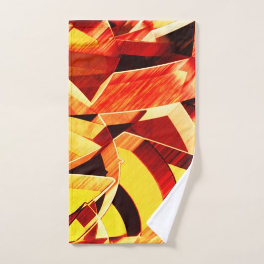 Mengeling van geel met donkerrood, sterk gestreekt bad handdoek (Handdoek)