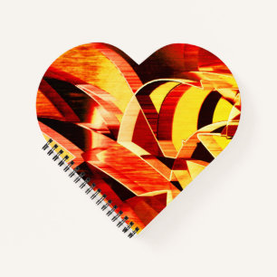 Mengeling van geel met donkerrood, sterk gestreekt notitieboek