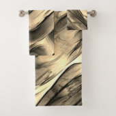 Mengeling van ondoorzichtig en chroombeige golvend bad handdoek (Insitu)