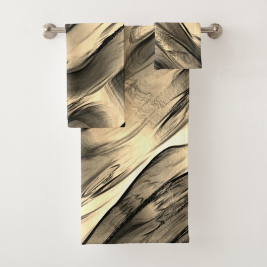 Mengeling van ondoorzichtig en chroombeige golvend bad handdoek (Insitu)