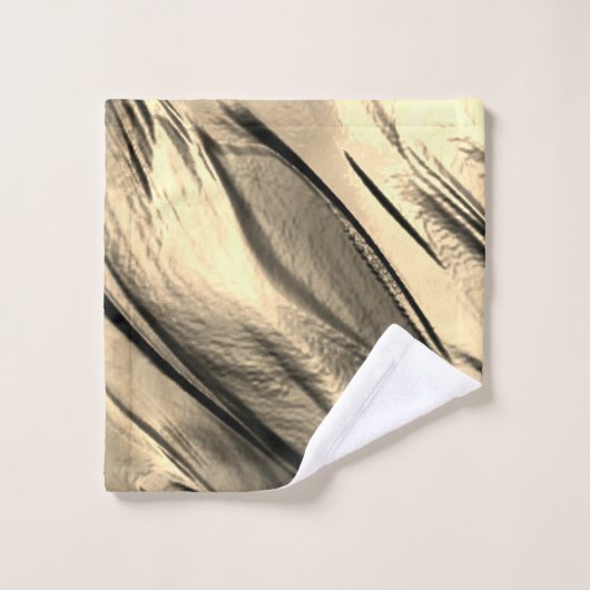 Mengeling van ondoorzichtig en chroombeige golvend bad handdoek (Wasdoekje)