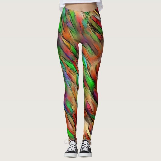 Mengeling van ondoorzichtige en chroomkleurige vle leggings (Voorkant)