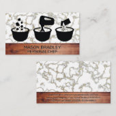 mengkommen | goudmarmer | houtversiering visitekaartje (Voorkant / Achterkant)