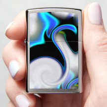 Mengsel van glad met blauwe neonkrommen over schad