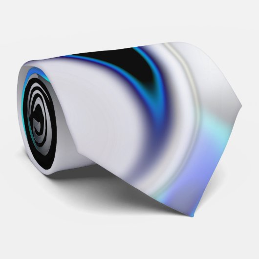 Mengsel van glad met blauwe neonkrommen over schad stropdas (Opgerold)