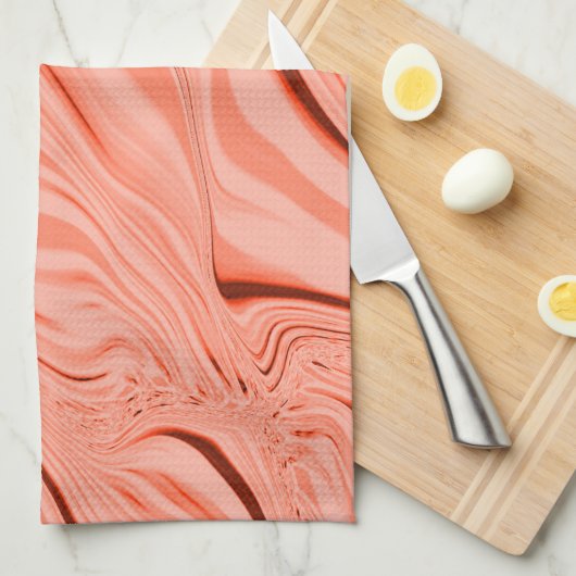 Mengsel van perzik, zalm, helder koraal en roze theedoek (Quarter Fold)