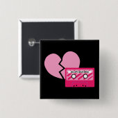 Mengsel van tapekoppeling vierkante button 5,1 cm (Voorkant /achterkant)