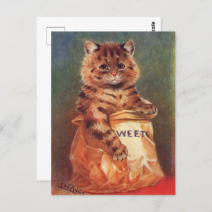 Mengsels van Sweets Cat van Louis Wain Briefkaart