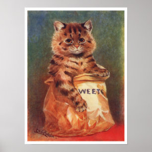 Mengsels van Sweets Cat van Louis Wain Poster