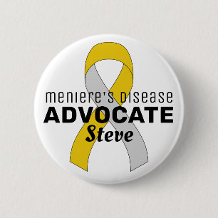 Meniere's Disease Advocate Ribbon White Button