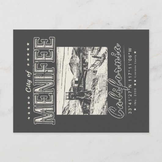 MENIFEE RIVERSIDE CALIFORNIË - GOUDMIJN BRIEFKAART (Voorkant)