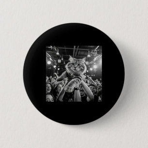 Menigte Surfen Kat Grappig Concert Meme Feest Kat Ronde Button 5,7 Cm