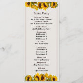 Menigte van Zonnebloemen Trouwprogramma Programma (Achterkant)