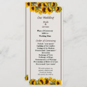 Menigte van Zonnebloemen Trouwprogramma Programma (Voorkant / Achterkant)