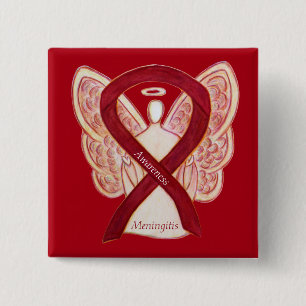 Meningitis Angel Awareness Ribbon Pins Vierkante Button 5,1 Cm
