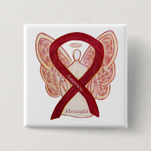 Meningitis Angel Awareness Ribbon Pins Vierkante Button 5,1 Cm