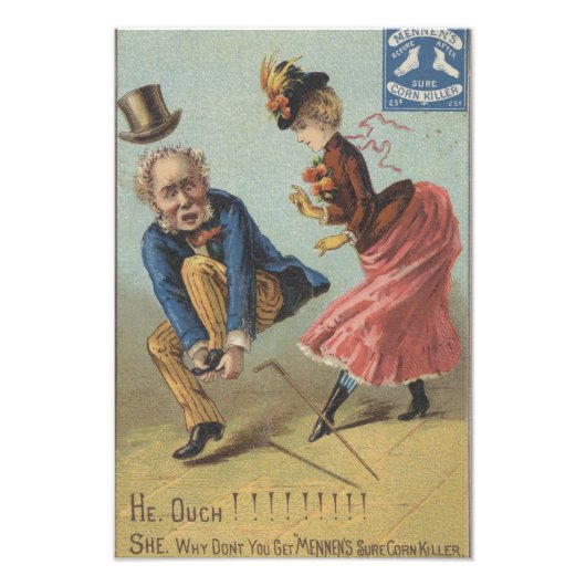 Mennen's Sure Corn Killer Ephemera Foto Print Afdruk (Voorkant)