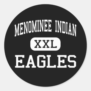 Menominee Indian - Eagles - High - Keshena Ronde Sticker
