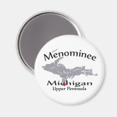 Menominee Michigan Heart Map Design Magnet (Recto/Verso)