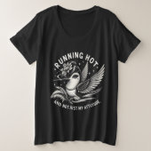 Ménopause amusante Hot Flash Plus Taille Tee (Design devant)