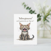 Menopause Humor Stressed Angry Cat Briefkaart (Staand voorkant)