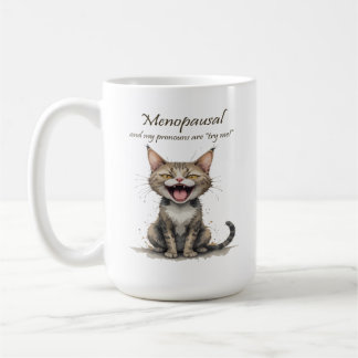 Menopause Humor Stressed Angry Cat Koffiemok