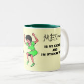 MENOPAUSE, IS MIJN EXCUSULE EN IK.. TWEEKLEURIGE KOFFIEMOK (Voorkant rechts)